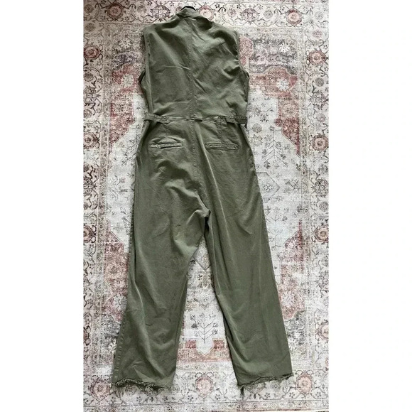 Frame Denim Le Service Sleeveless Wide Leg Green Jumpsuit Womens Size XL NWT - Picture 10 of 13